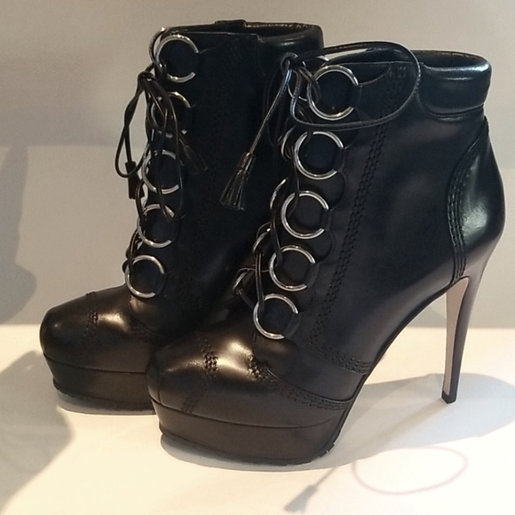 Brian Atwood NIB Platform Boots Black Lug Sole 36 - Picture 2 of 8